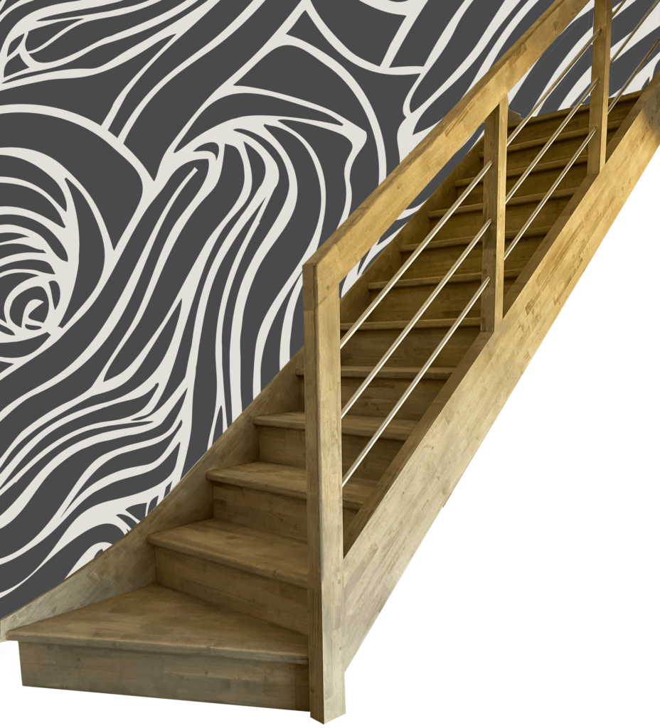 Escalier et papier peint Erwan Toudic